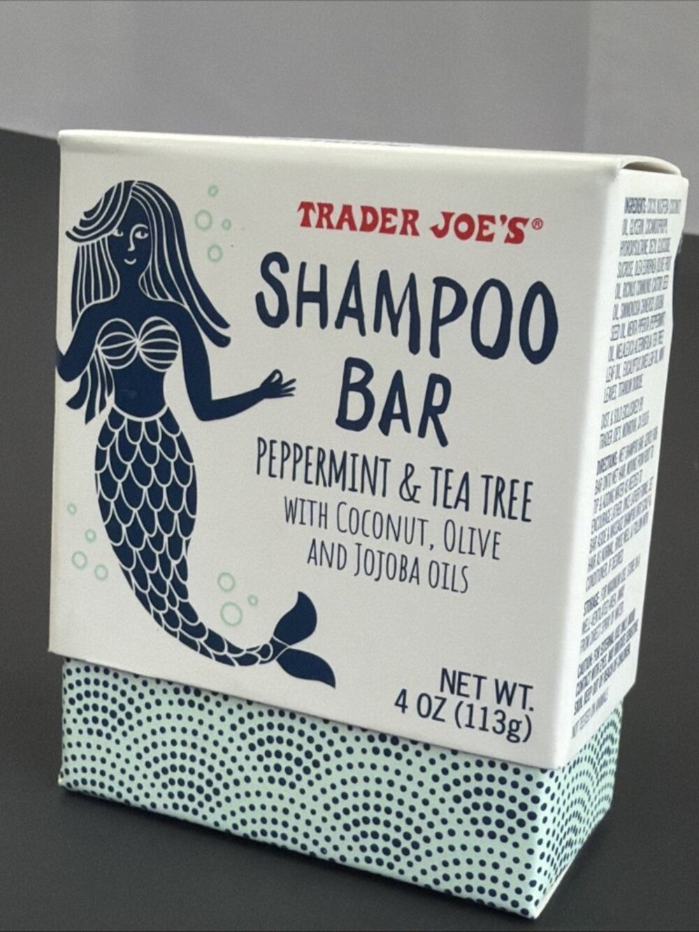 Trader Joe’s Peppermint & Tea Tree Shampoo Bar 4oz - DISCONTINUED - New In Box